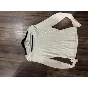 CARLISLE Cream Embellished Long Sleeve Sweater sz L